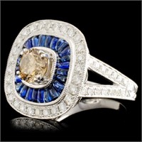 1.24ct Sapphire & 1.80ctw Diamond 14K Gold Ring