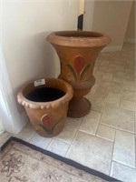 Concrete indoor or outdoor flower pots x2