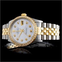 36MM Rolex DateJust Watch with Diamonds in YG/SS