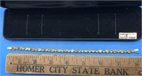 14K Gold Peridot & Citrine 8 Inch Bracelet.