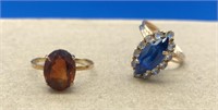 18K Gold Ring With Brazilian Topaz Plus Another