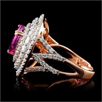 18K Gold Ring Sapphire 4.02ct & Diamonds 2.44ctw