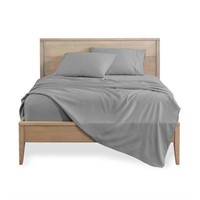 Bare Home Double Brushed Sheet Set, Twin - Gray