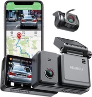 Heaboli 4K Dual Dash Cam Front and Rear, Wi-Fi GPS