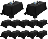 12Pack 90x156inch  12 Pack Rectangle Black Polyest