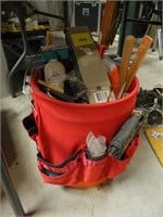 Bucket caddy with painting supplies