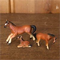 Lot of 3 Miniature Horse Figurines