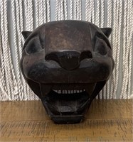 Wooden Carved Jaguar Head-Large, Pic is not good