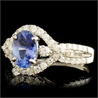 18K Sapphire & Diamond Ring 1.04ct & 0.45ctw