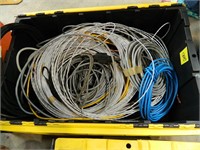 Tote of assorted communications wire