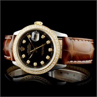 Diamond DateJust Two-Tone Rolex YG/SS Watch