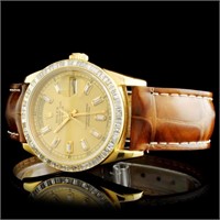 Rolex Day-Date Watch Baguette Diamond 18K YG