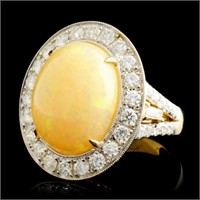 5.51ct Opal & 1.26ctw Diamond Ring in 14K Gold