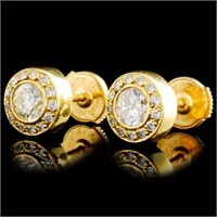 1.17ctw Diamond Earrings, 18K Gold