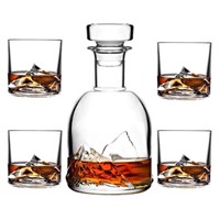Whiskey Decanter Set with 4 Glasses