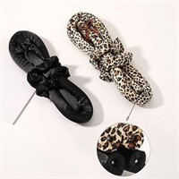 Heatless Hair Curlers-Pack of 2, Leopard/ Black
