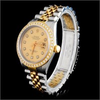36mm Diamond YG/SS Rolex DateJust Watch