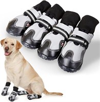Reflective Dog Boots for Winter, Black & Gray, M