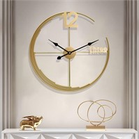 KEQAM Large Wall Clock  Gold Modern  Non-Ticking