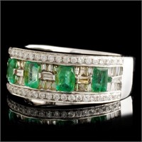 18K Gold Ring with 1.05ct Emerald & 0.75ctw Diam
