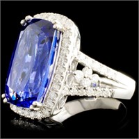 9.15ct Tanzanite & 0.94ctw Diam Ring in 18K Gold