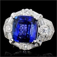 7.65ct Tanzanite & 1.76ct Diam Ring in 18K Gold