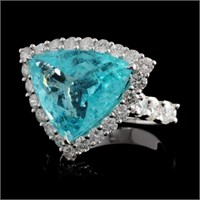 18K Gold Ring with 10.03ct Paraiba & 2.24ct Diam