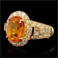 18K Gold Sapphire & Diamond Ring, 3.10ct & 1.04ct
