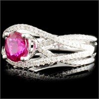 18K Gold Ring with 1.04ct Ruby & 0.43ctw Diam