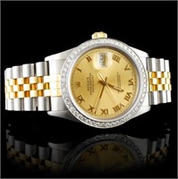 Diamond 36mm Rolex DateJust Wristwatch