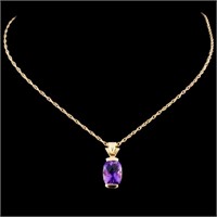 2.40ct Amethyst Pendant in 14K Gold