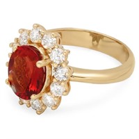 3.50ct Ruby & 1.25ct Diamond Ring in 14K Gold