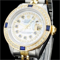 Diamond Ladies Rolex YG/SS DateJust Watch