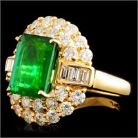 18K Gold Ring with 3.58ct Emerald & 2.23ctw Diam