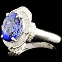 3.62ct Tanzanite & 0.58ctw Diam Ring in 18K Gold