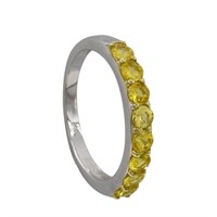 1.00ct Yellow Sapphire Ring in 14k White Gold