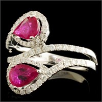 1.24ct Ruby & 0.60ctw Diamond 14K Gold Ring