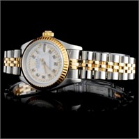 Diamond Ladies Rolex YG/SS DateJust Watch