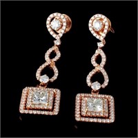2.58ctw Diamond Earrings in 18K Rose Gold