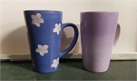 Pretty purple colored Tall coffee mugs.  6in