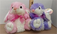 Pink and purple Easter bunnies. 7in