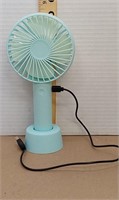 Rechargeable portable fan with desk stand. Multi