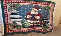 KRIS KRINGLE Santa rug. Emerald green color.