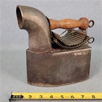 Antique Charcoal Iron - Circa 1850's w/ Flutter