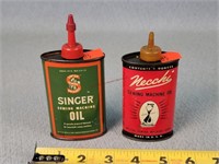 Vintage Singer & Necchi Oil Cans