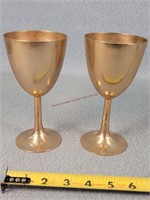 2- 6.25" Brass Goblets