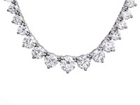 9ct Diamond Necklace in 18k White Gold