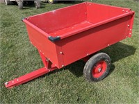 Red garden dump trailer