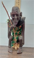 Vintage African carved wooden village elder