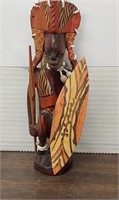 Vintage African warrior statue. 8in tall